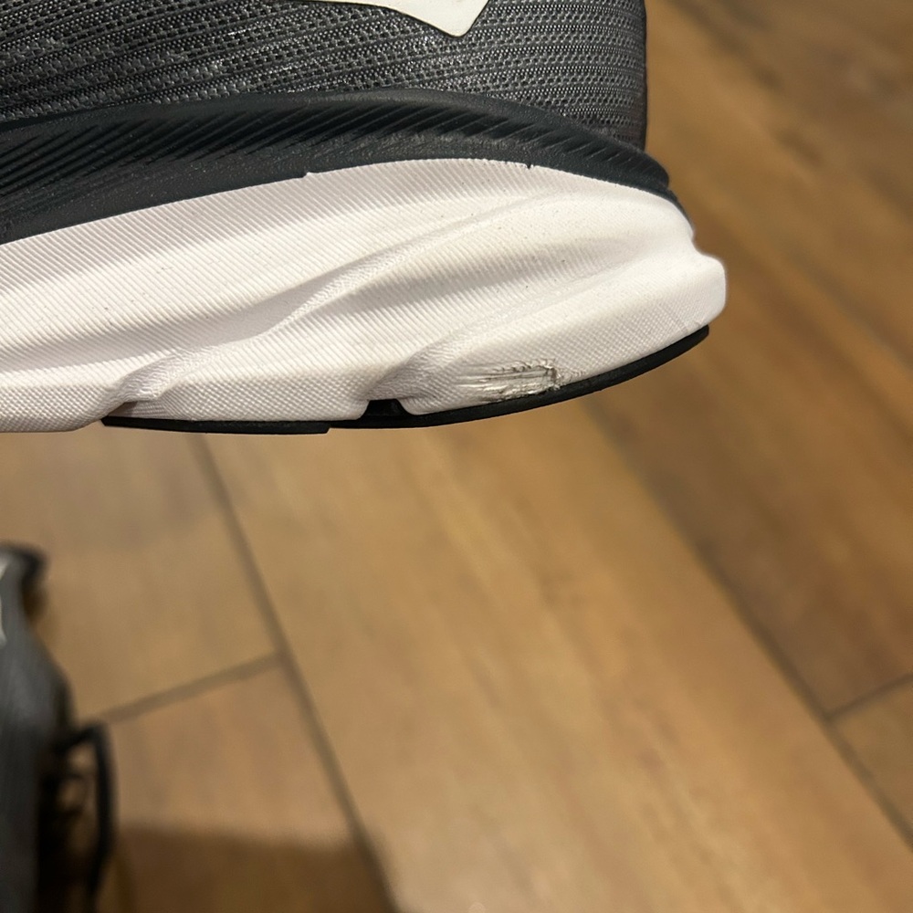 Hoka Clifton Black and White Athletic Sneakers - Picture 6 of 6